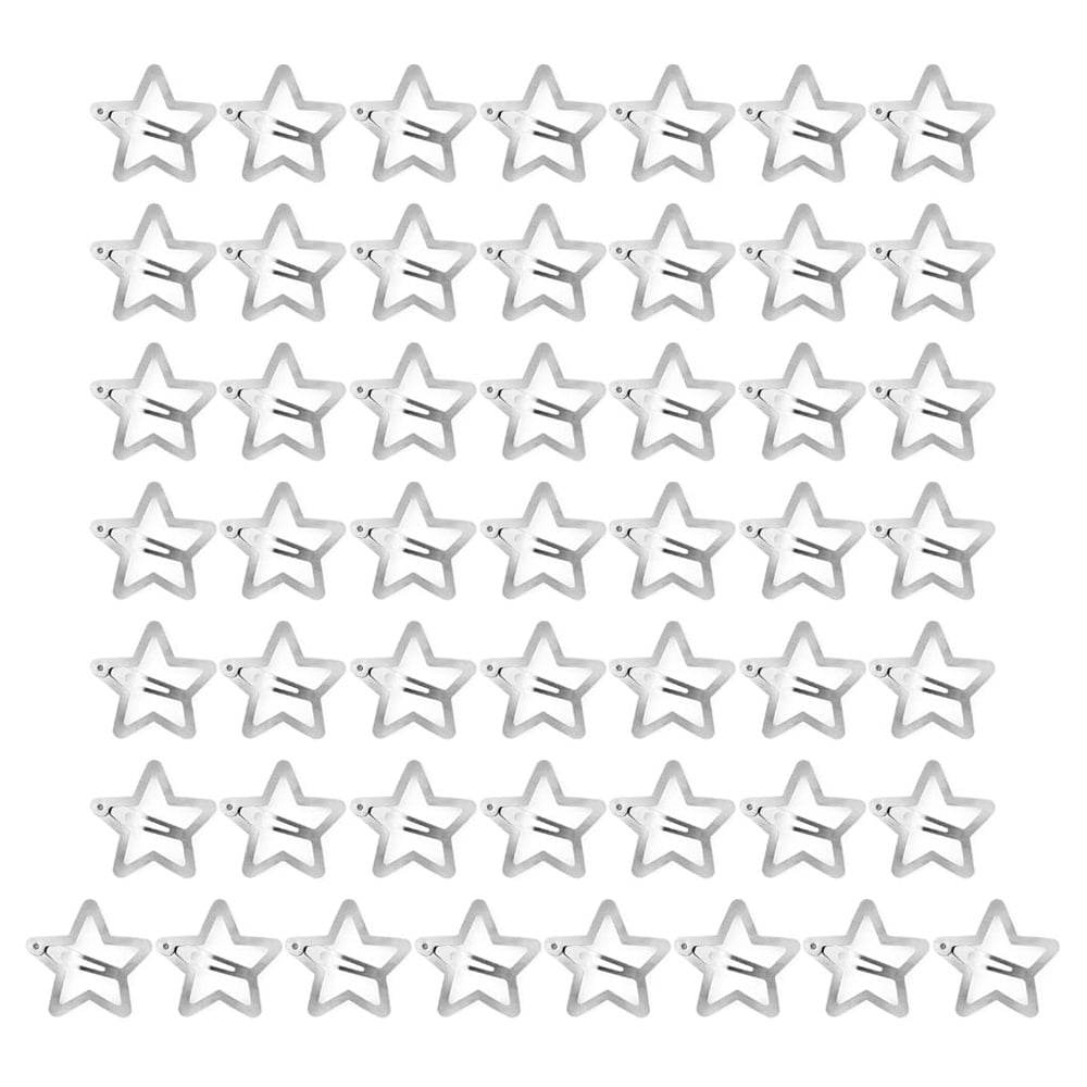 NOGIS 100 Pcs Metal Snap Hair Clips Star Hair Barrettes Hair