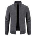 thumbnail image 3 of Suéter de otoño e invierno, cárdigan de punto con cuello alto para hombre, 3 of 4