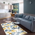 thumbnail image 3 of White Modern Simple Area Rugs, Yellow Tropical Rainforest Fresh Small Leaves Apartment Carpet, Area Carpet Fuzzy Plush Soft with Non-Slip Backing Apply to Door Mats Porch Farmhouse 5x6ft, 3 of 6