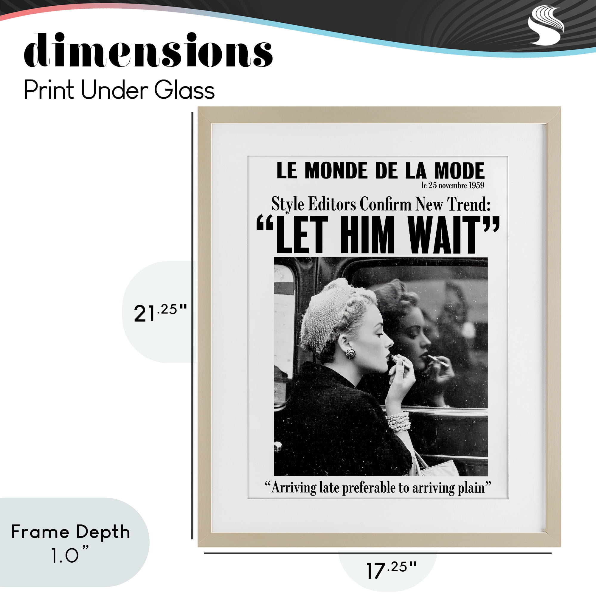 Stupell Industries Let Him Wait Advice Birch Framed Print Under Glass, design by Annabelle Hall