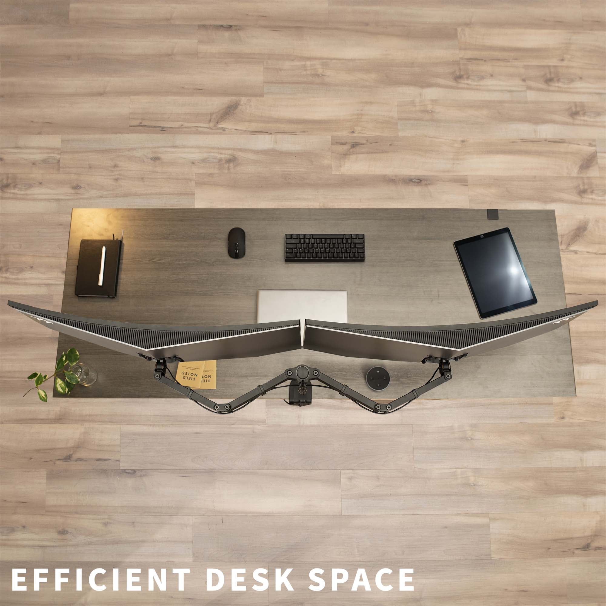 VIVO Full Motion Dual VESA Monitor Desk Mount Double Arm Joint Screens up to 34"