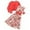 1-Watermelon Red782, variant on Byoo Little Girls Leaf Print Two Piece Sweatsuit Sets Long Sleeve Cardigan Dress Outfit Set Cute Ruffle Casual Dress Tracksuit