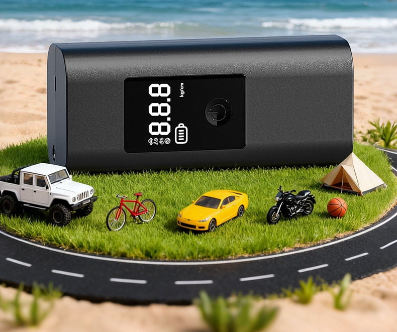 Unbranded Cordless Tire Inflator Portable Air Compressor, 150PSI, 3000mAh Long Range Battery, Air Pump for Car Tires, Bike, Motorcycle, Electric Pump with Digital Pressure Gauge
