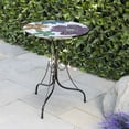 thumbnail image 4 of Alpine Corporation 18" x 23" Round Metal Floral Mosaic Patio Table, Multicolor, 4 of 13