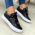 thumbnail image 2 of Mostsola Sneakers for Women Lace up Tennis Shoes Retro Pattern Platform Sneakers Skateboard Shoes, 2 of 3