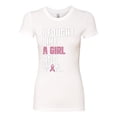 thumbnail image 2 of Wild Bobby I Fought Like A Girl and Won Breast Cancer Awareness Women Slim Fit Junior Tee, White, Small, 2 of 6