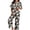 Dark Gray, variant on Gkeoshab Pajama Set Women Matte Satin Halloween Pajama Set Cute Ghost Print Button Short Sleeve Top & Wide Leg Long Pants Plus Size Friendly Festive Loungewear Comfortable 2 Piece Sleepwear