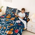 thumbnail image 3 of Erosebridal Kids Baseball Sport Games Queen Sheet Sets,Ball Personalized Alphabet R Bed Set For Boys 4 Pieces, 3 of 6
