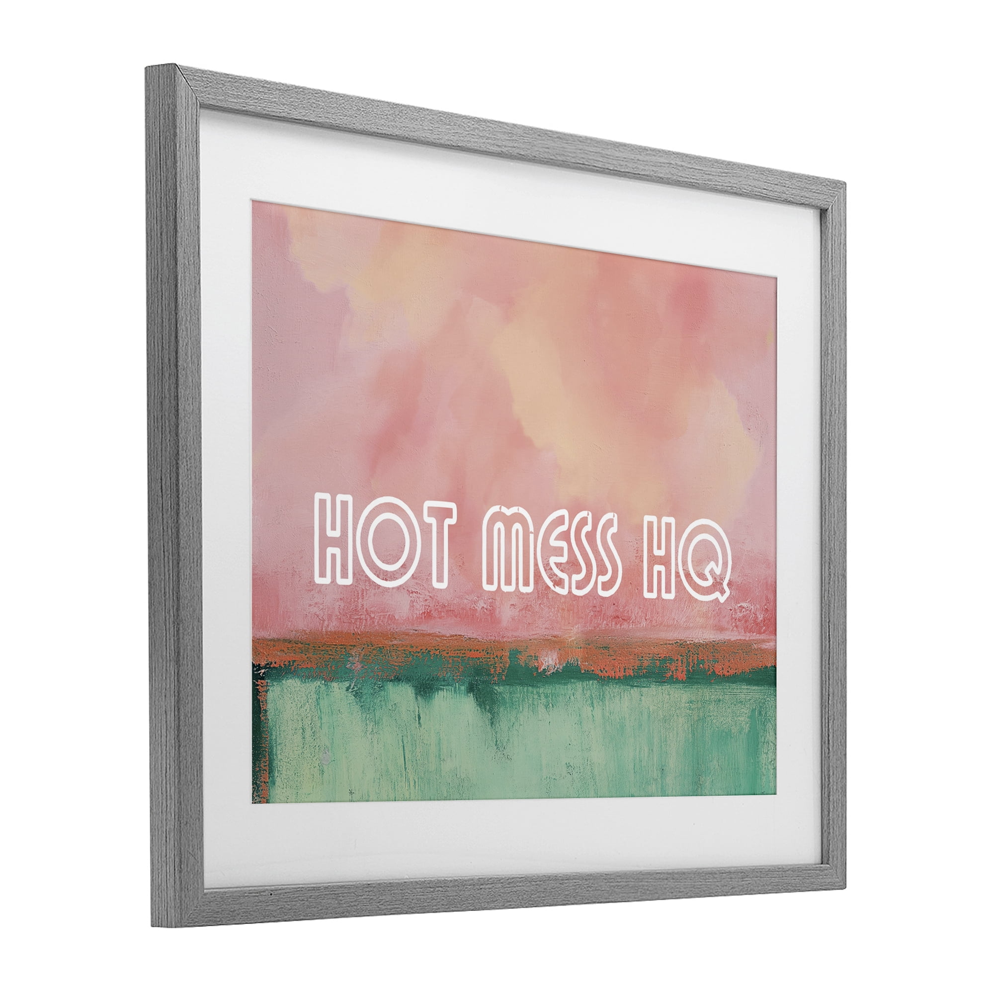 Stupell Industries Hot Mess Headquarters Gray Framed Print Under Glass, design by Gina Kelly