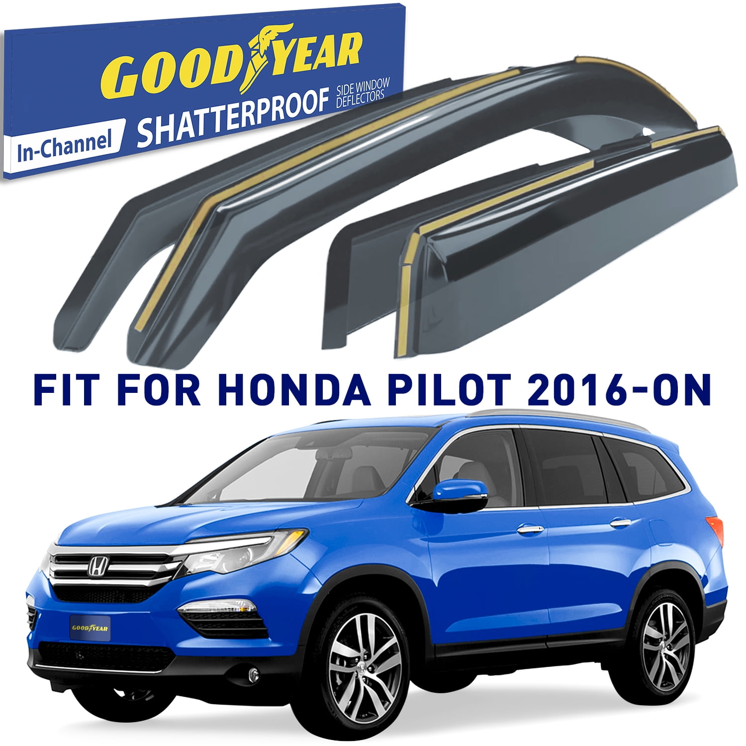 Goodyear Shatterproof inChannel Window Deflectors for Honda Pilot 2016