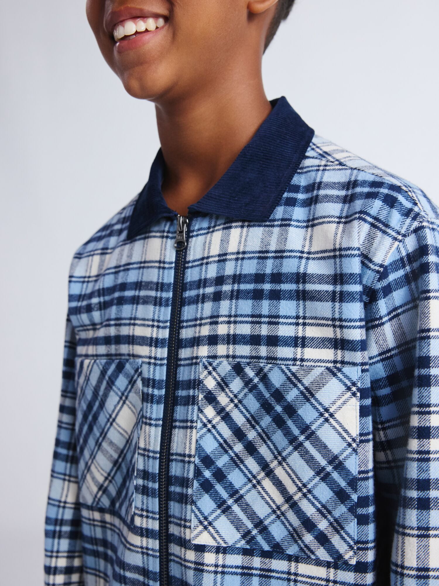 Weekend Academy Boys Flannel Full Zip Shacket, Sizes 4-18