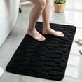 thumbnail image 1 of Black Bathroom Rugs Memory Foam Bath Mats for Bathroom Floor Mats Cobblestone Non-Slip Bath Rug Water Absorbent Indoor Door Mat Outdoor Kitchen Rug Shower Mat,20" x 32", 1 of 10