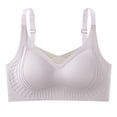 thumbnail image 2 of Guluxicc Wireless Bras for Women with Adjustable Straps, Bralette with Pads, Purple, 36B/36C, 2 of 7