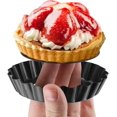 thumbnail image 3 of Mini molde para tarta, juego de 6, molde para quiche antiadherente de 4 pulgadas, molde para tarta con fondo extraíble para pasteles, utensilios para hornear quiche, postres y más, 3 of 5