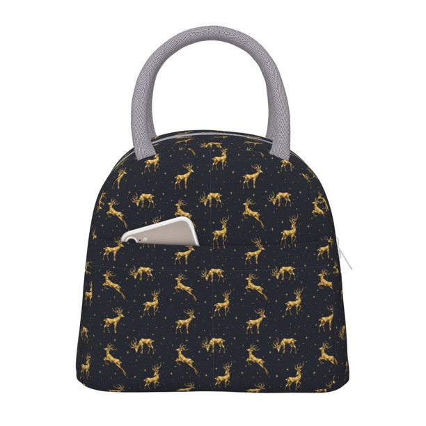 Balery Christmas Deers Bolsa de Almuerzo para Mujeres, Caja de Almuerzo, Bolsa de Almuerzo Pequeña Impermeable, Tote de Almuerzo Reutilizable con Gran Capacidad