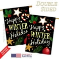 thumbnail image 3 of Breeze Decor BD-XM-H-114148-IP-BO-DS02-US Happy Winter Holiday Winter - Seasonal Christmas Impressions Decorative Vertical House Flag - 28 x 40 in., 3 of 4