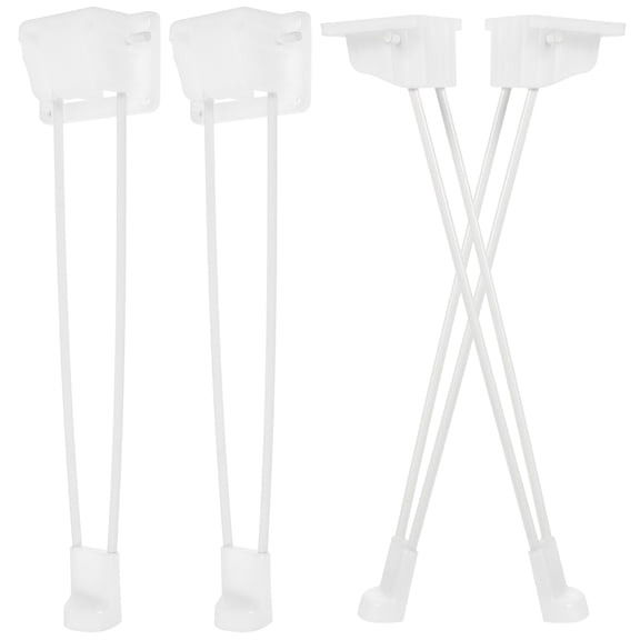 KALLORY 4Pcs White Folding Table Legs Sturdy Iron for Home DIY Furniture Projects