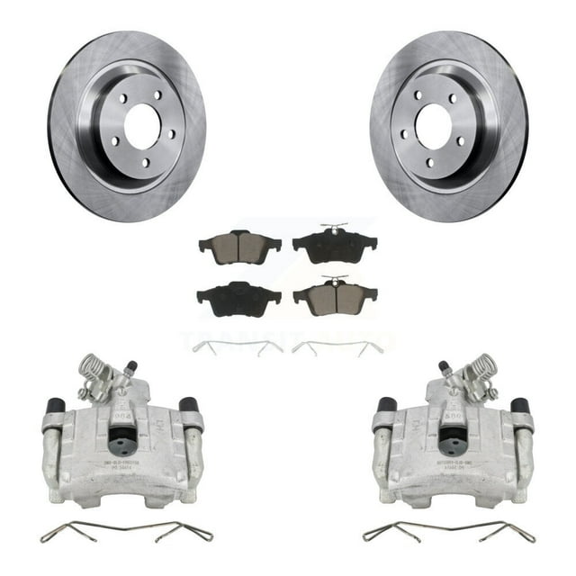 CMX Rear Disc Brake Caliper Rotors and Ceramic Pads Kit for Car Mazda 5 KC8-100626C
