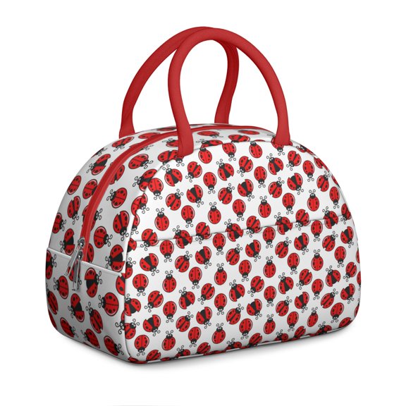 Reusable Ladybug Lnsulated Lunch Bag for Women & Men - Leakproof Water-Resistant Cooler Tote, Large Capacity for Work,Travel,Picnic,Beach & Office.