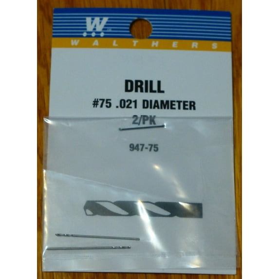 Walthers 947-75 .021" Diameter #75 Drill Bits (2)