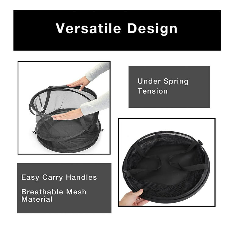 Collapsible Round Popup Laundry Hamper, Foldable Mesh Laundry Basket with  Reinforced Carry Handles S…See more Collapsible Round Popup Laundry Hamper
