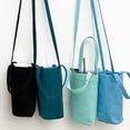 thumbnail image 4 of Qarigey Bolsa de almacenamiento para botellas de agua con correa, funda protectora cruzada, soporte colgante de Color puro, para mujer y Bolsas de mensajero y de hombro Negro, 4 of 6