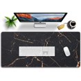thumbnail image 1 of Extended XXL Game Mouse Pad 35.4X15.7X0.12 Inch, with Non-Slip Base, Waterproof and Foldable Pad, Cute Desk Decor Pad with Stitched Edge for Office & Home - Black Gold Marble Black Gold Marble, 1 of 7