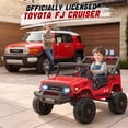 thumbnail image 4 of 24V 7AH Power Car Wheels with Remote Control, Licensed Toyota FJ Ride on Cars for Big Kids, 2 Seater Electric Car with 4 Motors, Music, LED Light, Red, 4 of 10