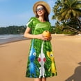 thumbnail image 3 of Lsque Pikmin Print Women's Casual Dress T-Shirt Summer Short Sleeve Scoop Neck Swing Dresses, 3 of 7