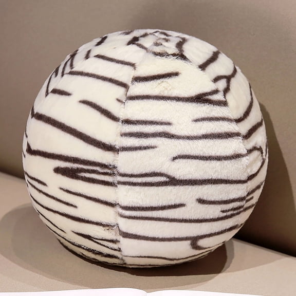 11.8 inch Ball Pillow Nordic Round Throw Pillows Round Decorative Pillow for Couch, Sofa, Bedroom (Beige and Black) 