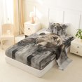 thumbnail image 2 of Manfei Rustic Bear Twin Sheets,Winter Woods Bedding,Gray Brown,3pcs,1 Fitted Sheet and 1 Pillowcase, 2 of 6