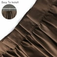 thumbnail image 3 of Chocolate Ruffle Shower Curtain, Vintage Handcrafted Bow Tie Bath Curtain for Master Bathroom, Ruched Microfiber Bathroom Curtain with 12 Buttonholes, 72" W x 72" H (LQ-10), 3 of 5