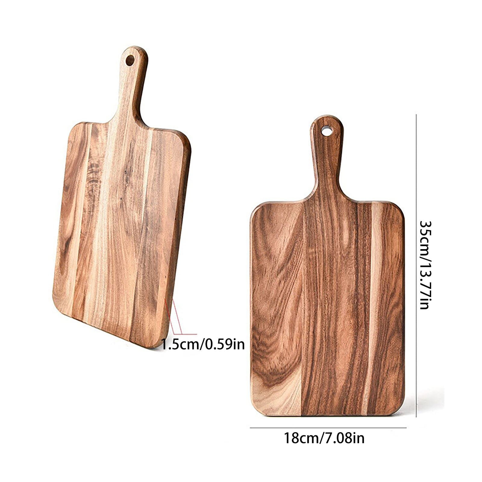 Wood Cutting Board Wood Charcuterie Board With Handle Round/Rectangular Portable Wood Dinner Plate Serving Tray Kitchen Chopping Board For Meat Bread Vegetables Fruits Food