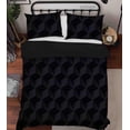 thumbnail image 2 of 3D Abstract Black Geometric Pattern Quilt Cover Set Bedding Set Duvet Cover, 2 of 3