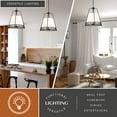 thumbnail image 3 of Benton 3L Black Wire Cage Modern Industrial Pendant Light White Linen Shade, 3 of 12