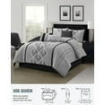 thumbnail image 6 of Lanco Terry Embroidery 7 Piece King Comforter Set, Black/Grey, Geometric, Terry Embroidery Ultra Soft, 100% Polyester & Fill, 6 of 7