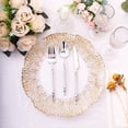 thumbnail image 4 of 6 Clear 12" Round Plastic Charger Plates Gold Reef Rim Design Party Events Decorations Supplies, 4 of 5