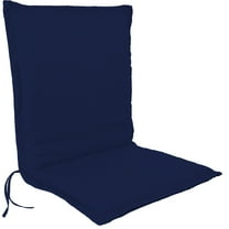 Jordan Manufacturing 41" x 22" Canvas Woven Navy Solid Rectangular Outdoor Chair Cushion with Ties and Flange