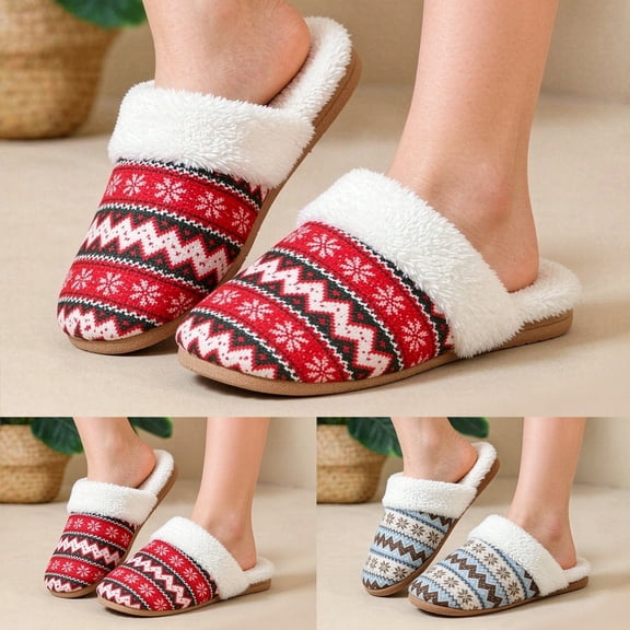 Womens Mens Slippers Fuzzy Lined Warm Cozy House Slipper Non Slip Memory Foam Winter House Shoes Indoor Outdoor Bedroom Lounge Shoe