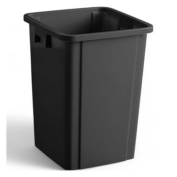 19 Gallon Black Square Trash Can,Commercial Grade Plastic,Easy Cleaning,Ideal for Home and Office