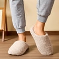 thumbnail image 2 of Slippers for Women Indoor Nonslip Flat Slip on Shoes Fuzzy Warm Winter Casual Lightweight Bedroom House Slides White Size 8.5, 2 of 6