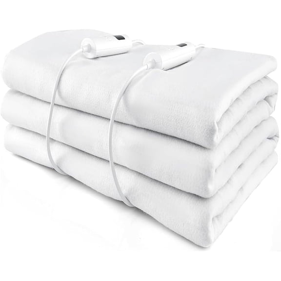 MAT EXPERT Heated Mattress Pad Queen, Machine Washable Electric Mattress Pad w/Dual Controller, 9 Heat Settings & 9H Auto Shut-Off, Overheat Protection, Fit Up to 10”, Bed Warmer, 80” x 60”, White