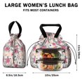 thumbnail image 5 of Pioneer Flower Floral Print Pattern Drawstring Lunch Bag Women - Drawstring Lunch Bag Insulated for Work Office - Stain-Resistant Large Lunchbags for Women with Multi-Pockets, 5 of 6