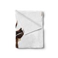 thumbnail image 2 of Deer Hunting Soft Flannel Fleece Throw Blanket, Stuffed Animal Head Rustic Graphic Pattern, Cozy Plush for Indoor and Outdoor Use, 70" x 90", White Dark Brown, by Ambesonne, 2 of 5