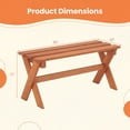 thumbnail image 2 of ELLEGNT 2 PCS 36" Solid Wood Backless Bench, Teak Oil Finish & Slatted Seat, Farmhouse Style for Patio，Garden，Entryway，Mudroom, 2 of 6