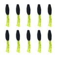 thumbnail image 2 of 10 señuelos de pesca blandos, duraderos, tipo gusano, cebos de natación, cebos blandos artificiales. verde y negro, 2 of 9