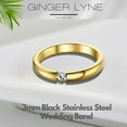 thumbnail image 2 of Wedding Band Ring for Women or Men Gold Stainless Steel Crystal Ginger Lyne Collection, 2 of 7