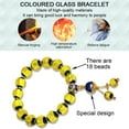 thumbnail image 3 of Handmade Yellow Glass Bracelet Beads Stretchy Bracelet for Women，Yellow: It means attracting wealth., 3 of 5