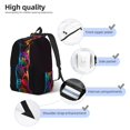 thumbnail image 3 of Yiaed Neon Psychedelic Giraffe Print Laptop Backpack Travel Canvas Backpack Vintage Aesthetic Backpack for School Knapsack Plain Backpack Backpack for School-, 3 of 5