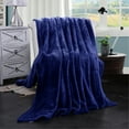 thumbnail image 6 of JML Soft Plush Fleece Blanket For Bed Sofa,Lightweight Flannel Blanket,King 79"x89",Navy, 6 of 6